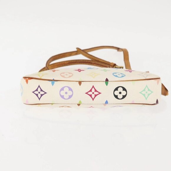 LOUIS VUITTON Multicolor Pochette Accessoires Pouch White M92649 LV Auth 144020 - Picture 7 of 16